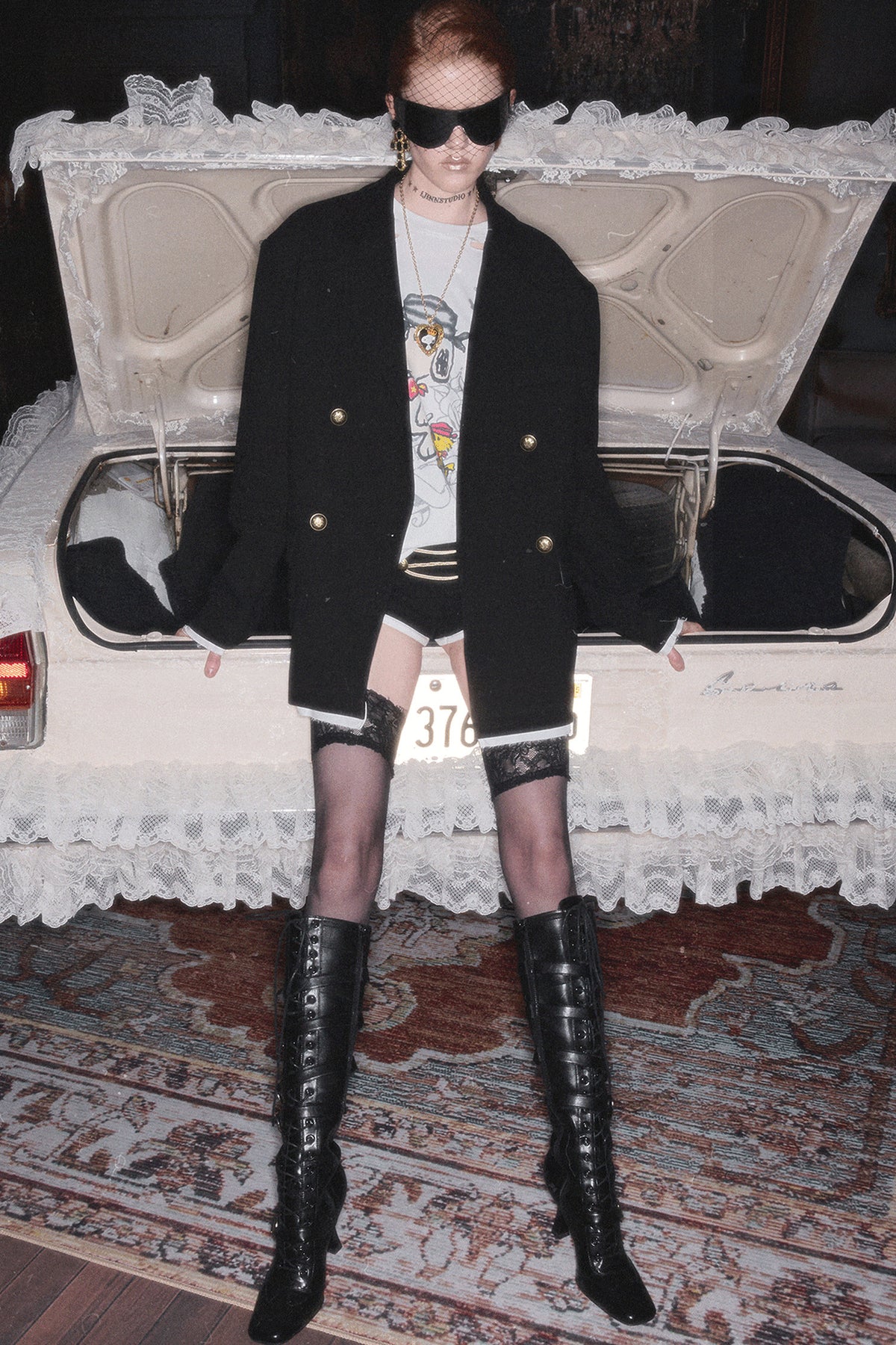 Lace-Up Metal Buckle Stiletto Boots