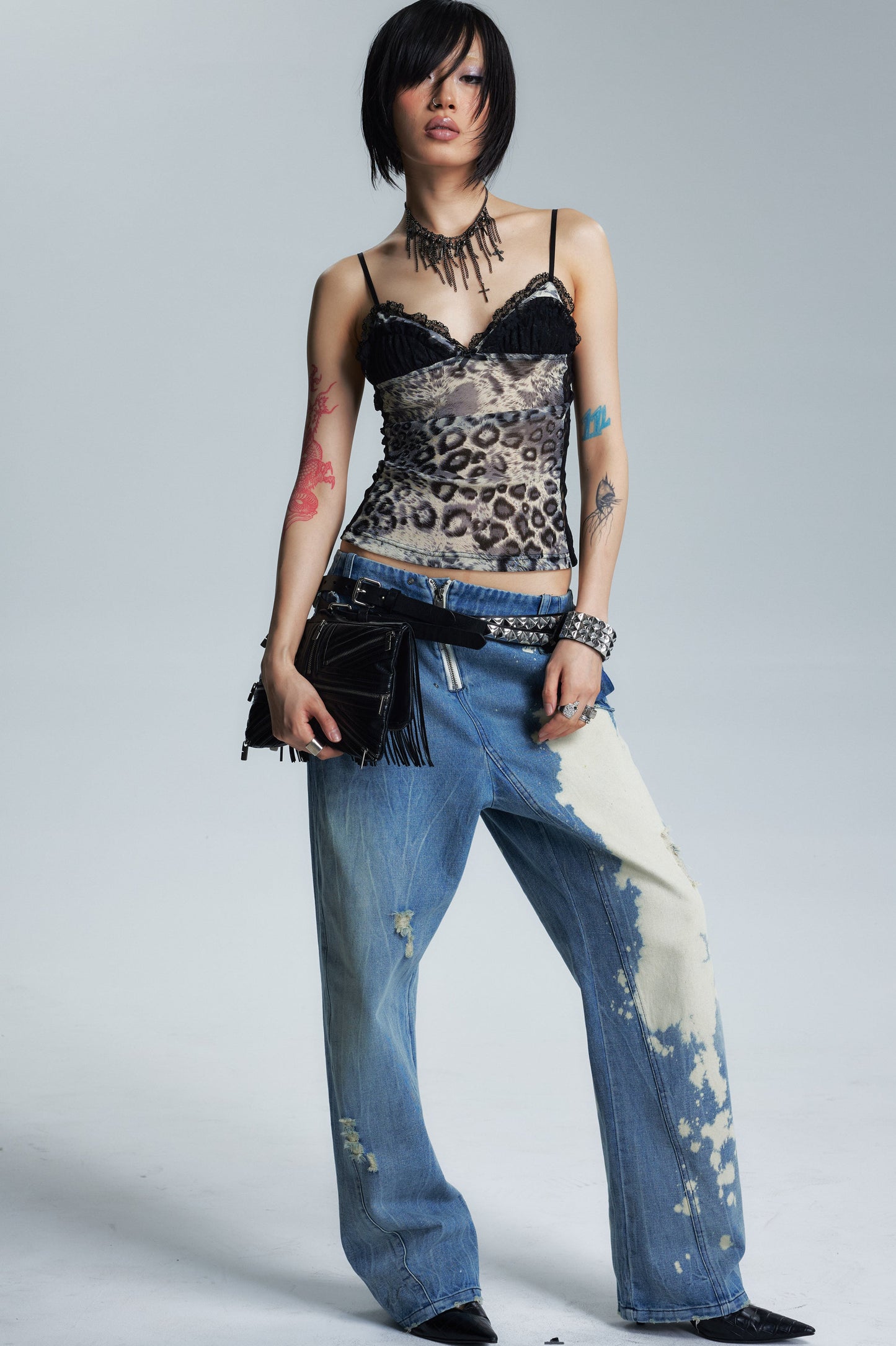 Vintage Washed Denim Pants