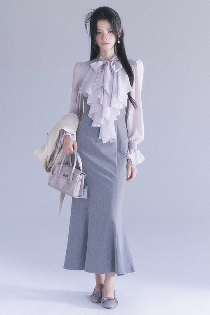 High-Waisted Ruffle Mermaid Dress