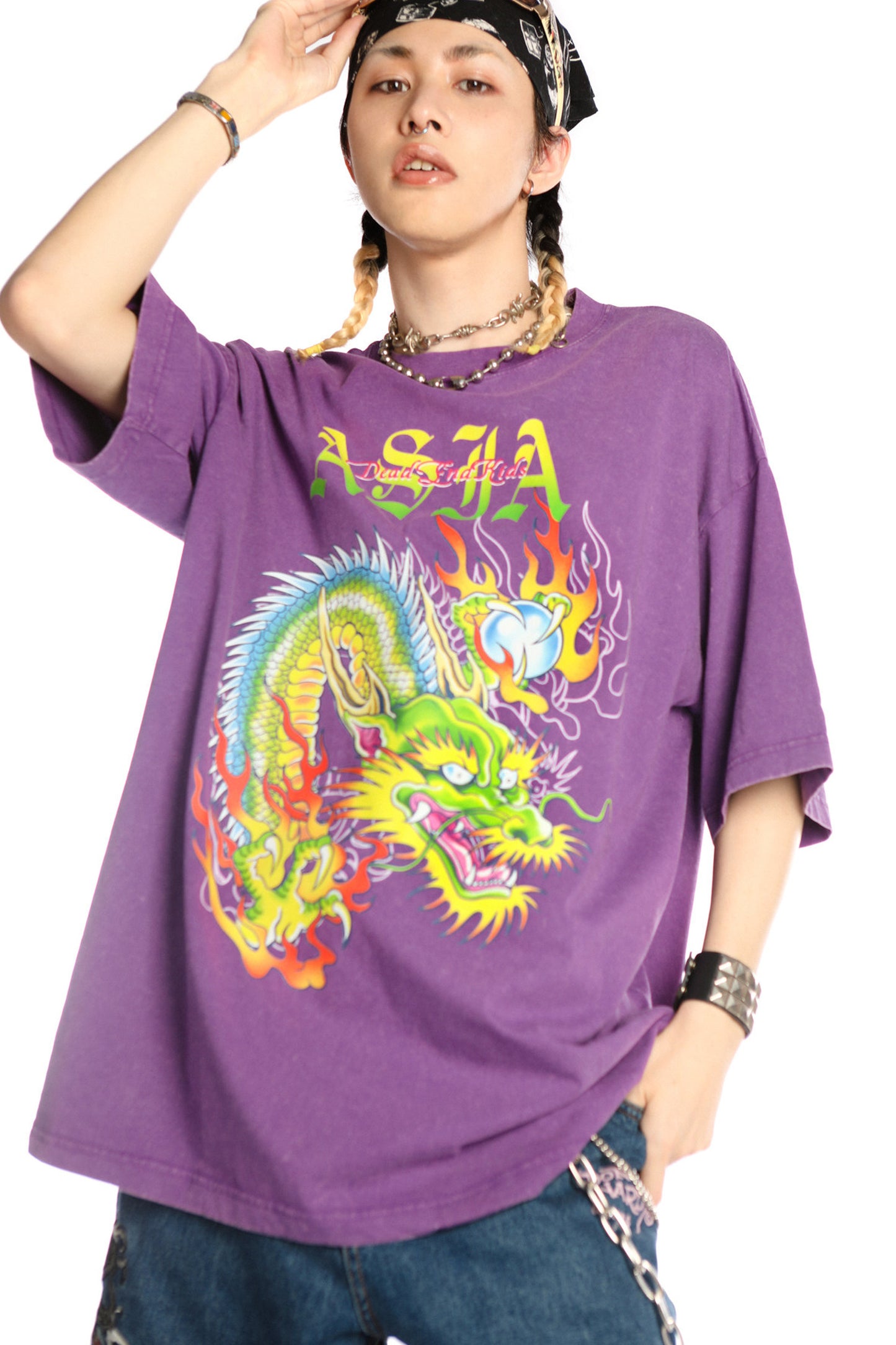 Dragon Print Loose Blouse