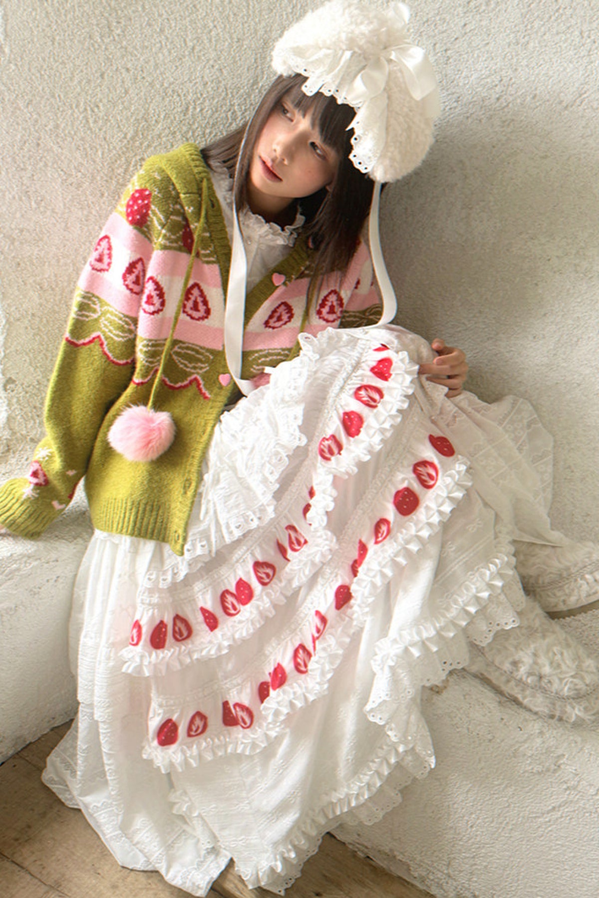Strawberry Matcha Fair Isle Cardigan