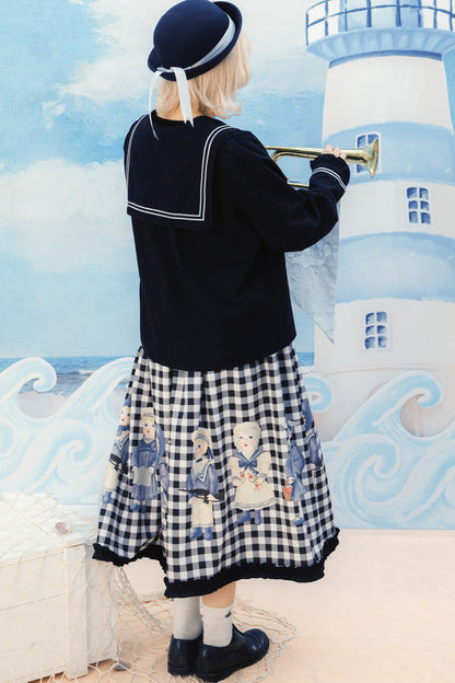 Fairy Tale Wolf Sailor Collar Shirt