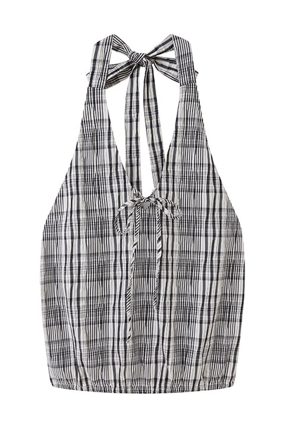 Black and White Plaid Halter Camisole