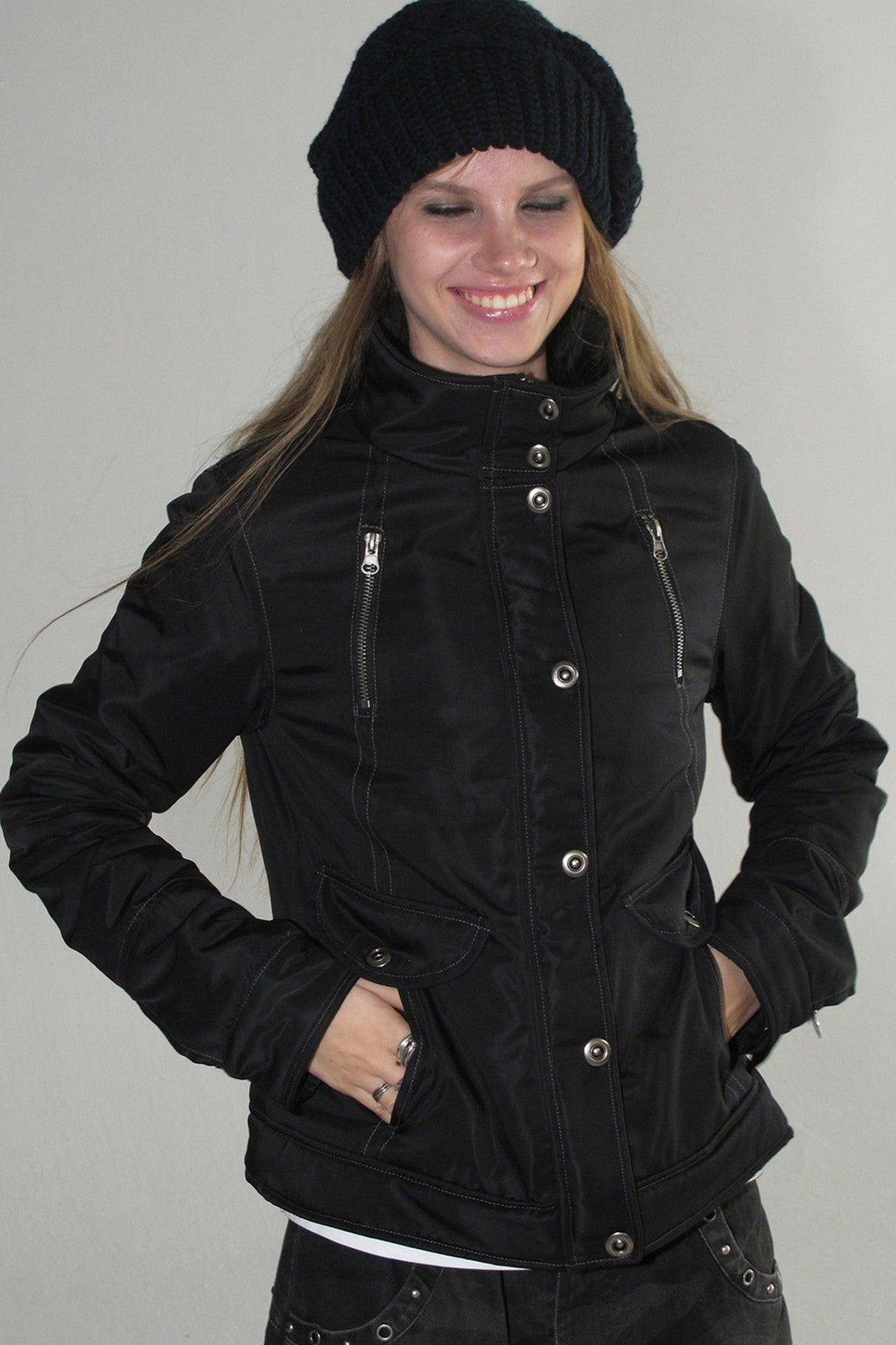 Zipper Quilted Nylon Jacket