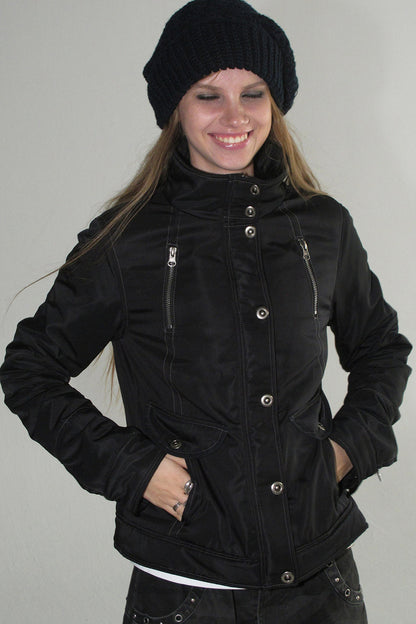 Zipper Quilted Nylon Jacket