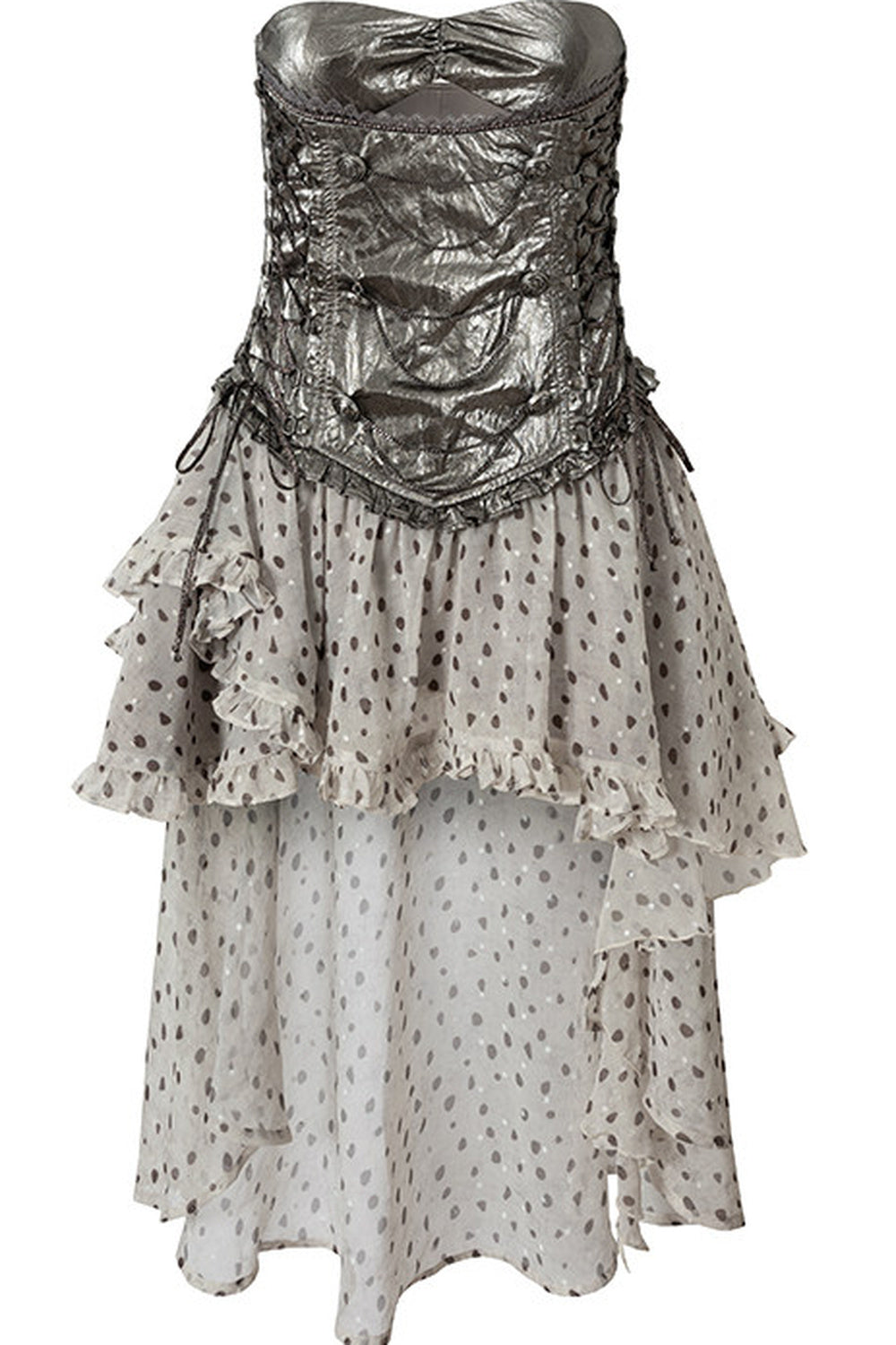 Retro Asymmetrical Tube Top Dress