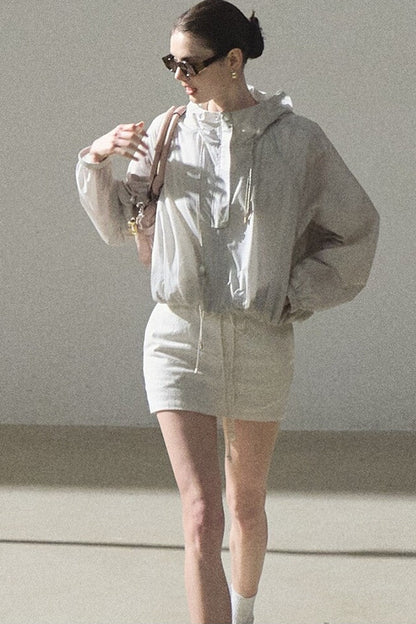 Bright Clouds Linen Skirt