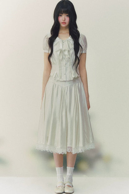 White Tulip Shirt Skirt Set-Up