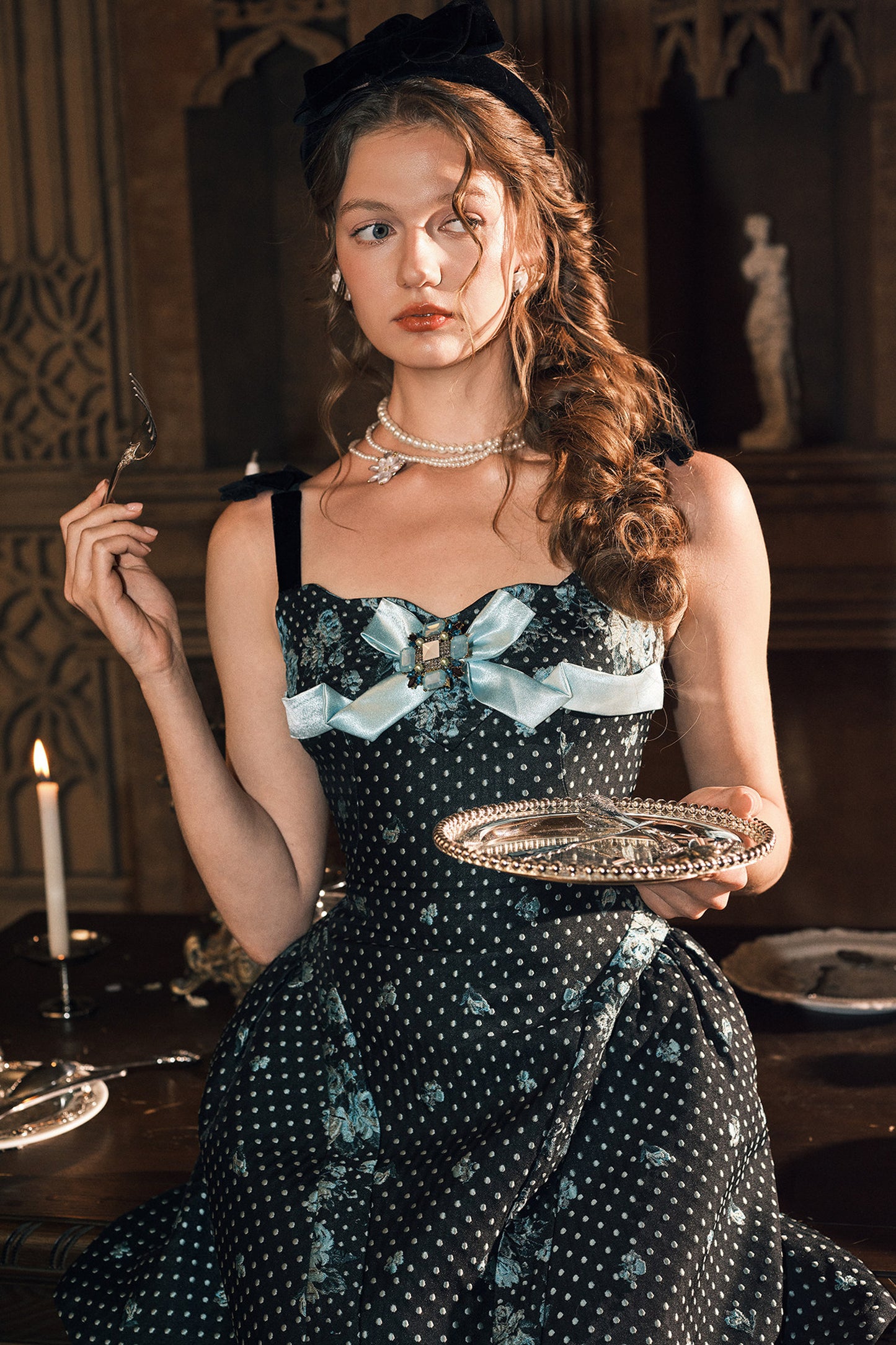 French Retro Fishbone Corset Skirt Dress Set-Up