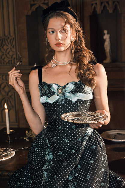 French Retro Fishbone Corset Skirt Dress Set-Up