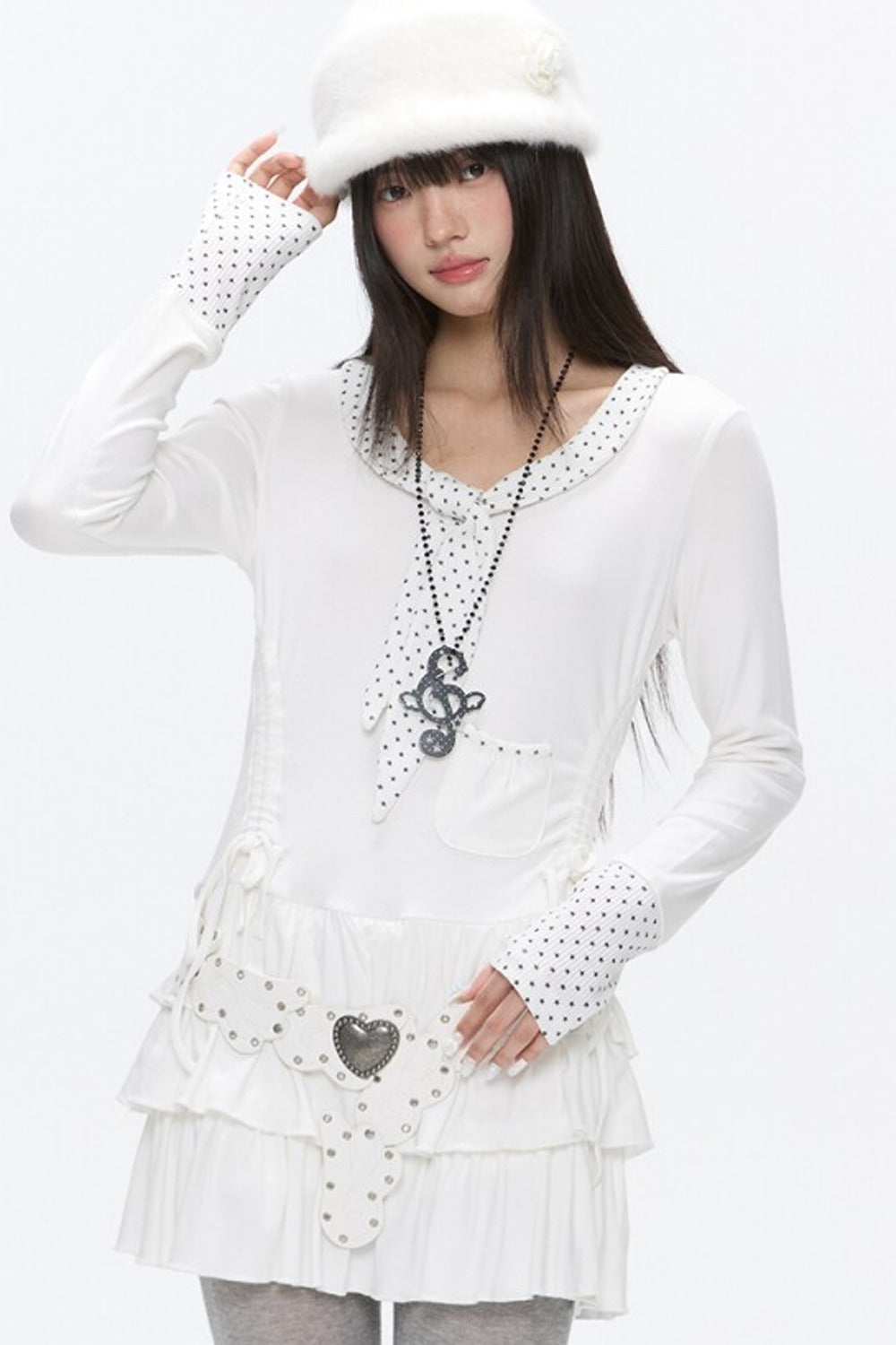 Tie Star Dot Multi-Layered Dress
