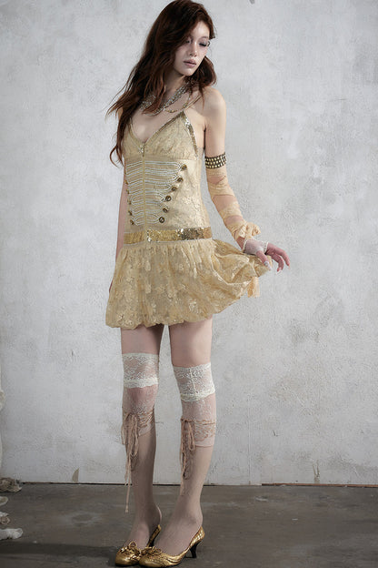 Retro Jacquard Sequin Dress