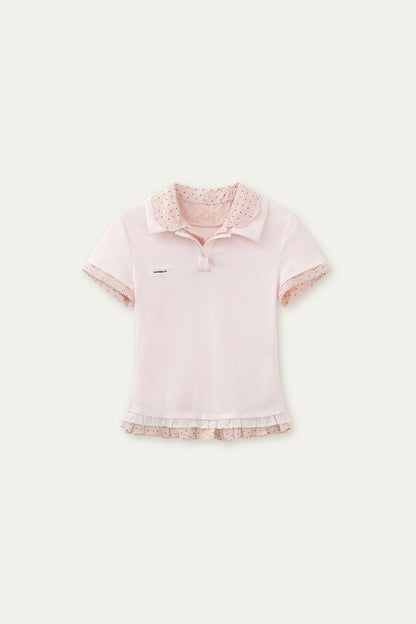 Retro Knit Polka Dot Polo