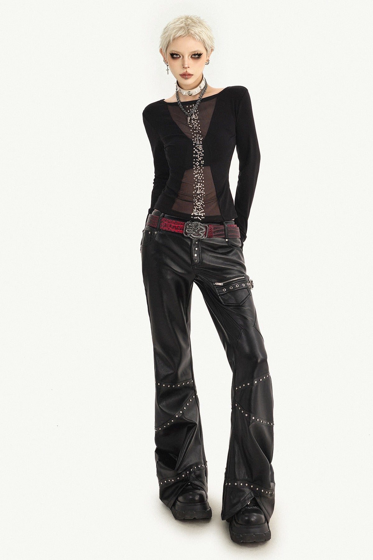 Black Skeleton Long-Sleeve Base T-Shirt