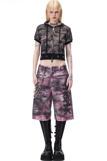 Powder Camouflage Cropped Jeans