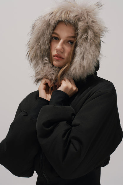 Black Winter Cotton Coat