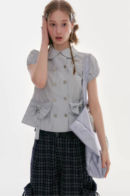 Misty Bow Puff Sleeve Blouse