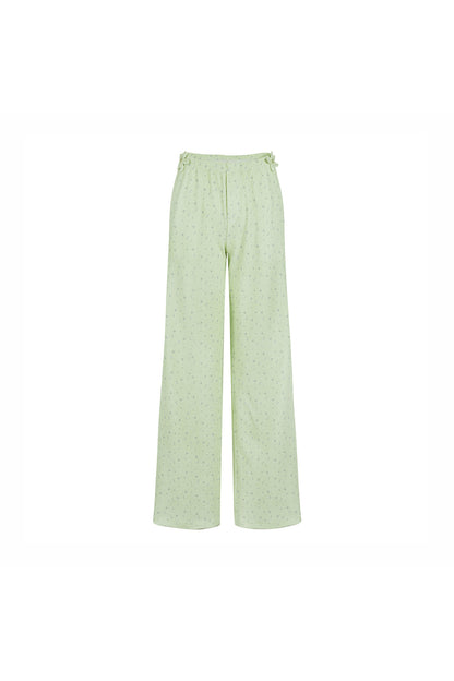 Pantaloni a gamba dritta verde chiaro dalla vestibilità morbida