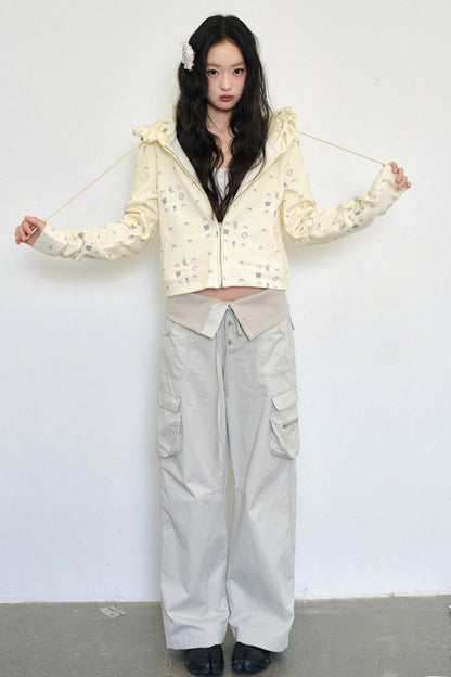 Low-Waist Straight-Leg Multi-Pocket Cargo Pants