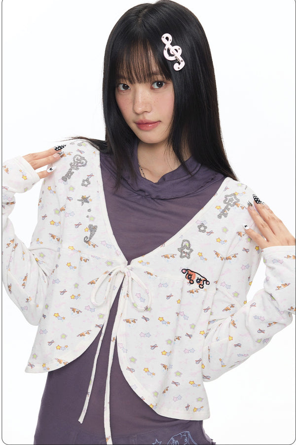 Snowflake Embroidered Cashmere Cardigan