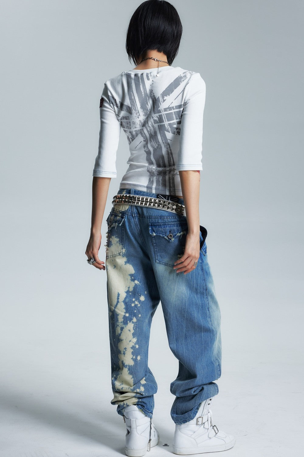 Asymmetrical Neckline Printed Top