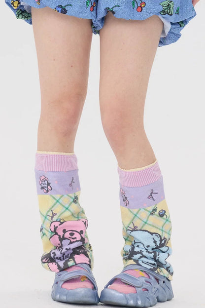 Bear Print Lace Socks