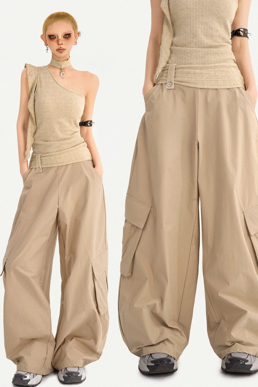 High-Waisted Cargo Pants