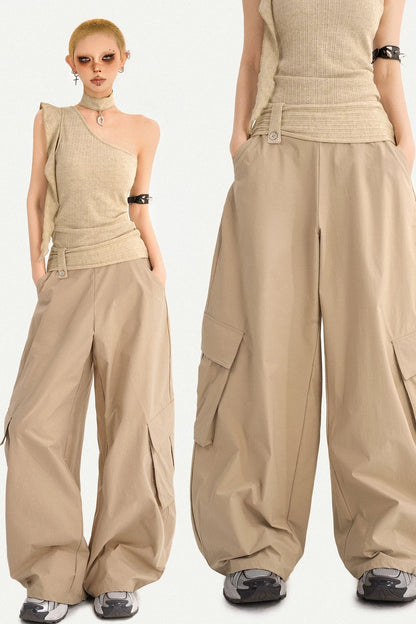 High-Waisted Cargo Pants