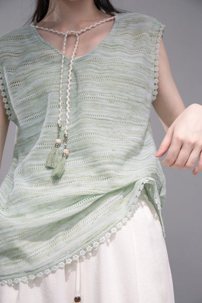 Ice Green Knit Tank Set