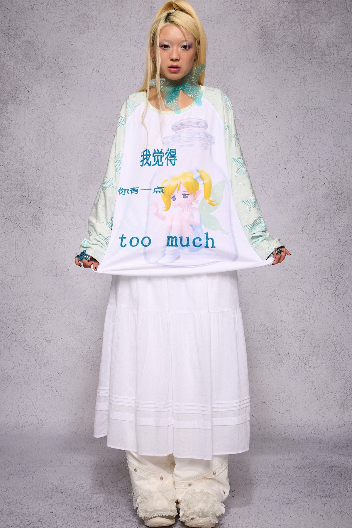 Girl Print Long-Sleeve Top