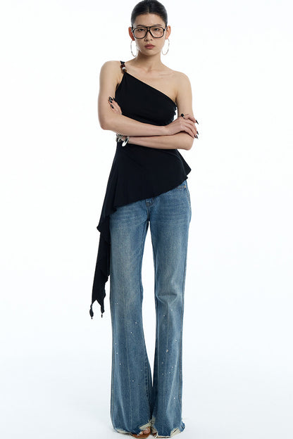 One-Shoulder Ruffled Camisole Top