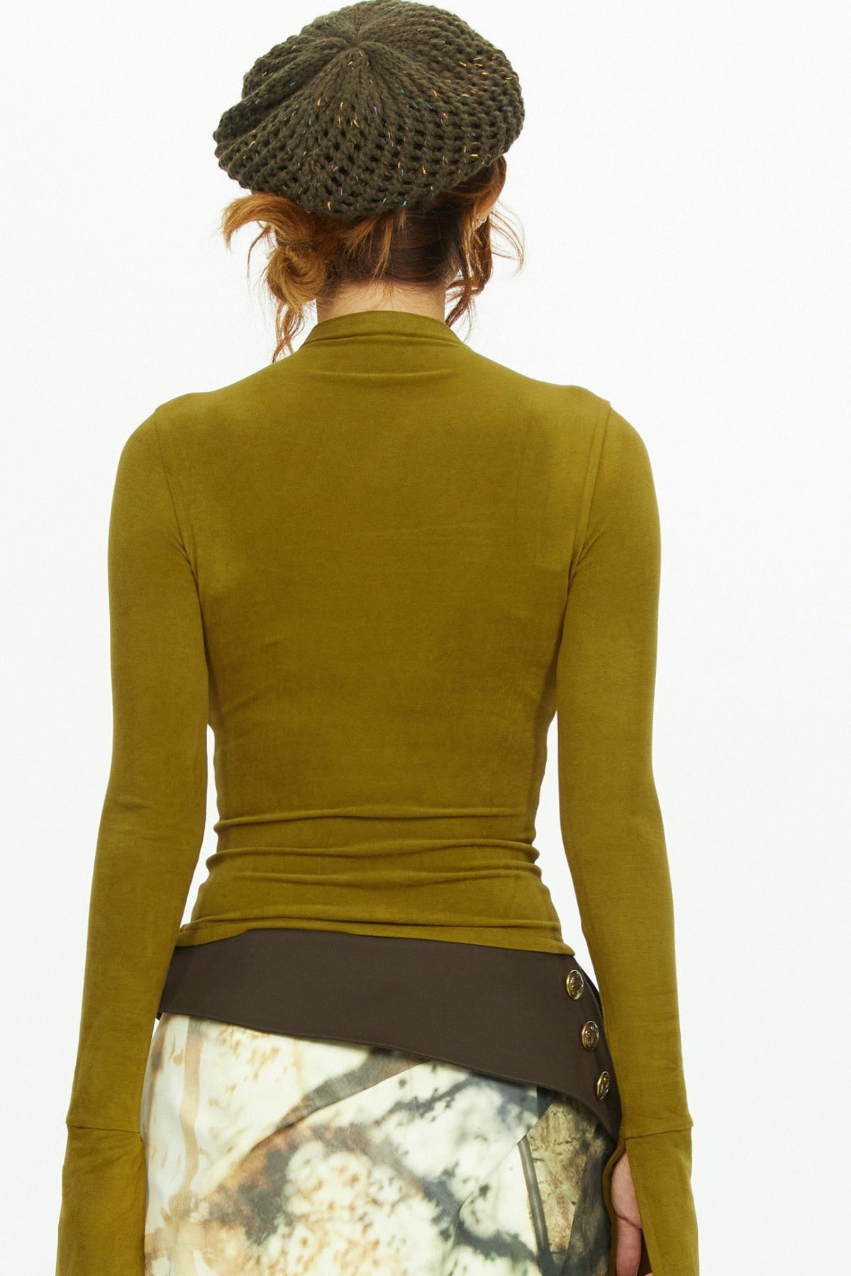 Moss Green Long Sleeve Knit Top