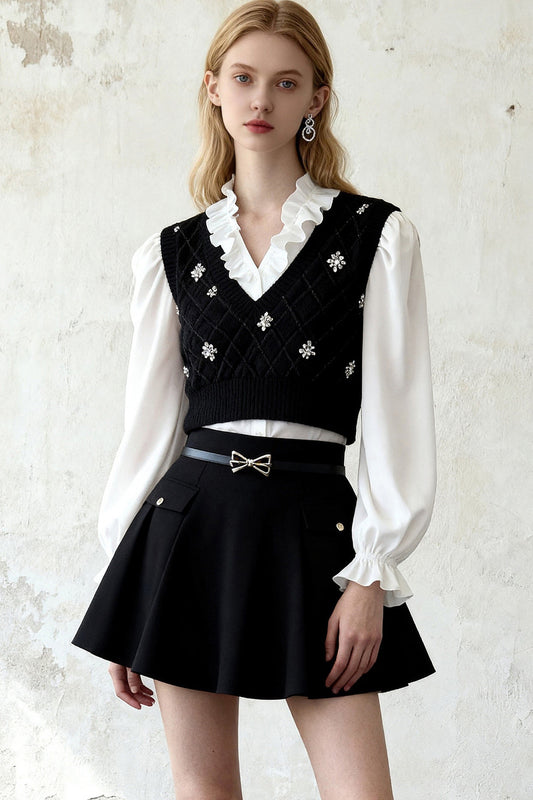 Ruffled Blouse and Skirt Set-Up