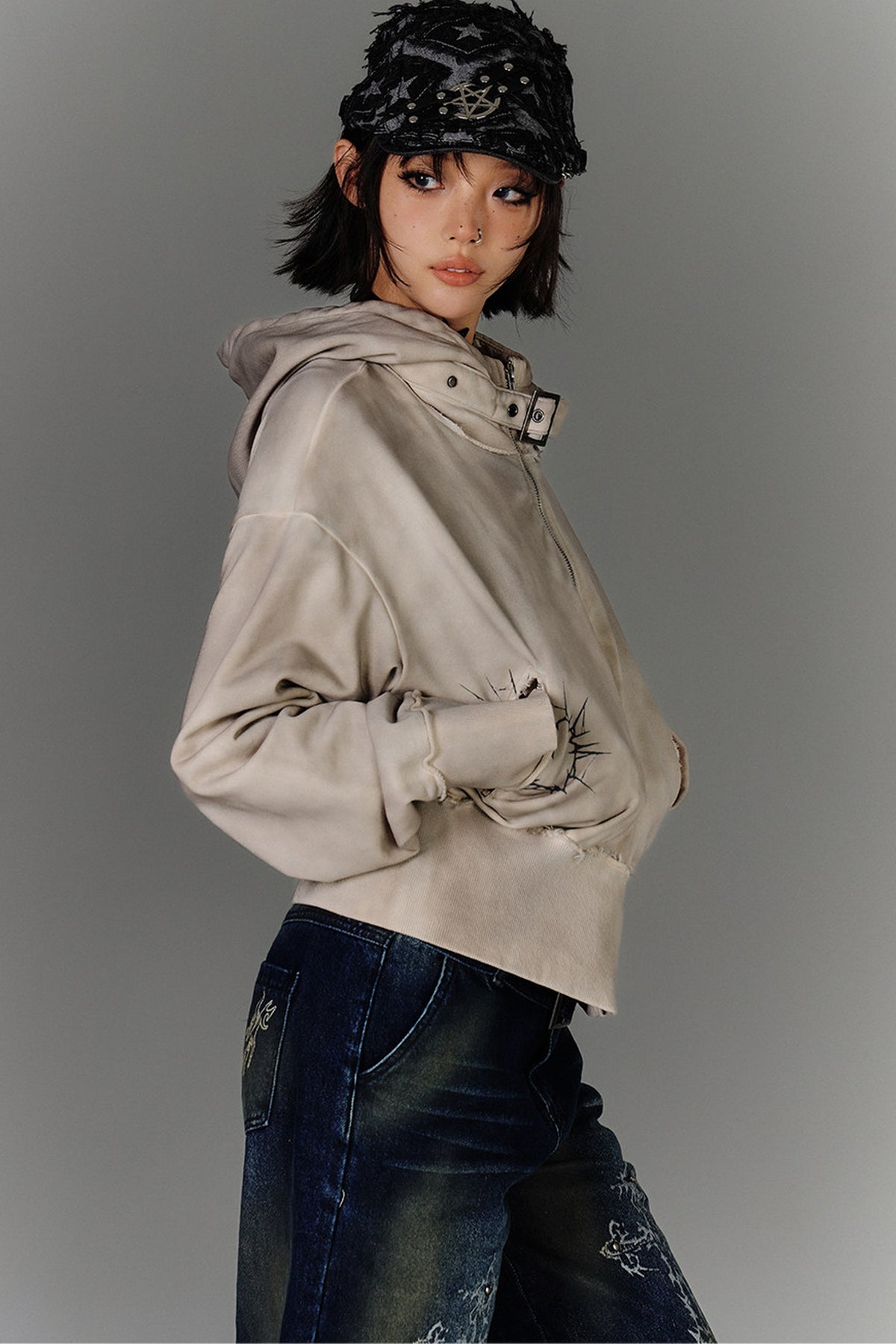 Distressed Biker Jacket