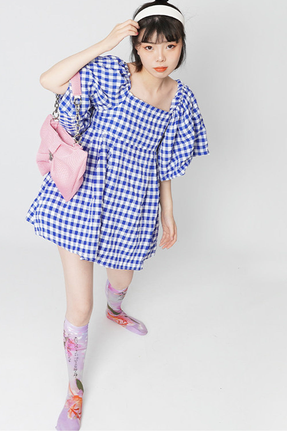 Bowknot Pleated Shoulder Bag
