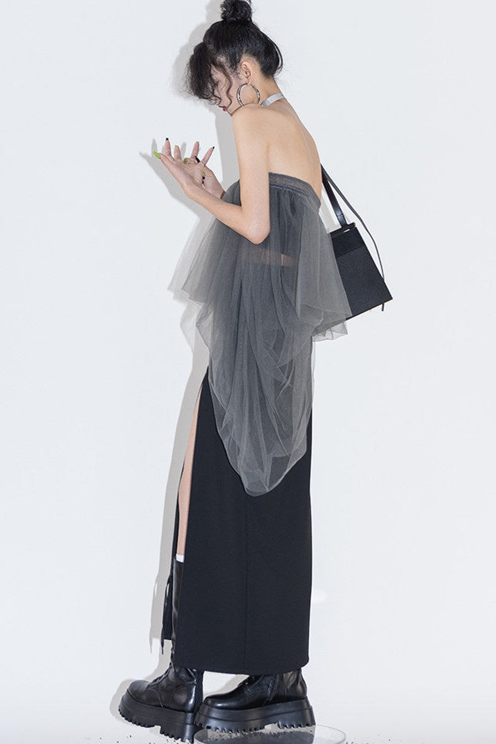 Layered Mesh Tube Top and Skirt Set-Up