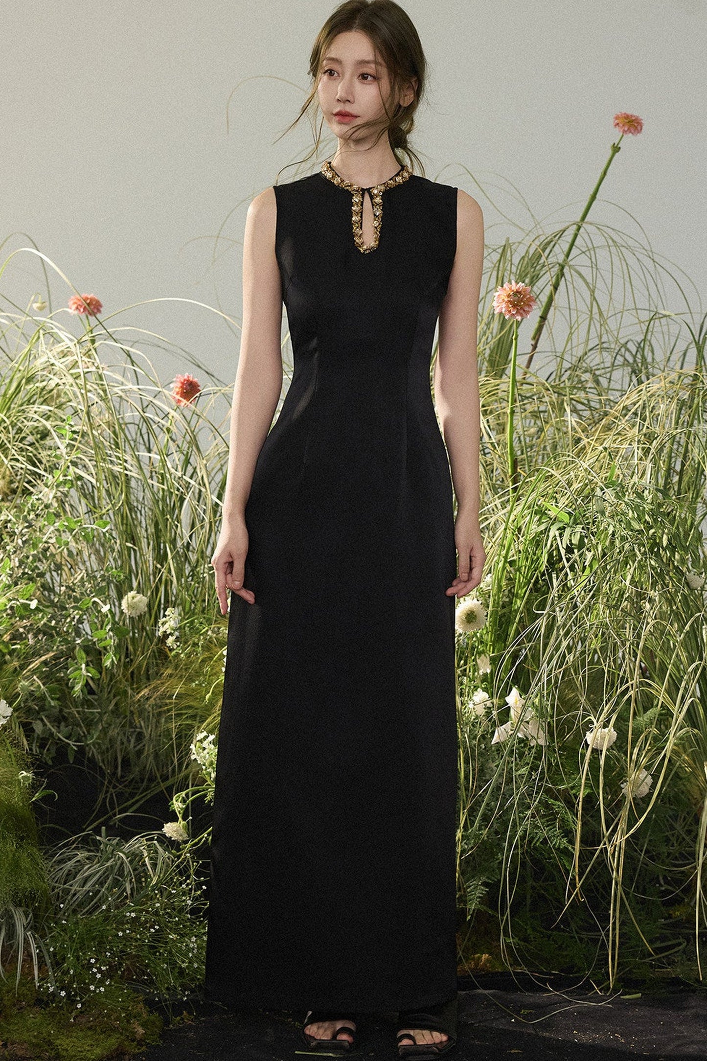 Chinese Water Drop Collar Dress
