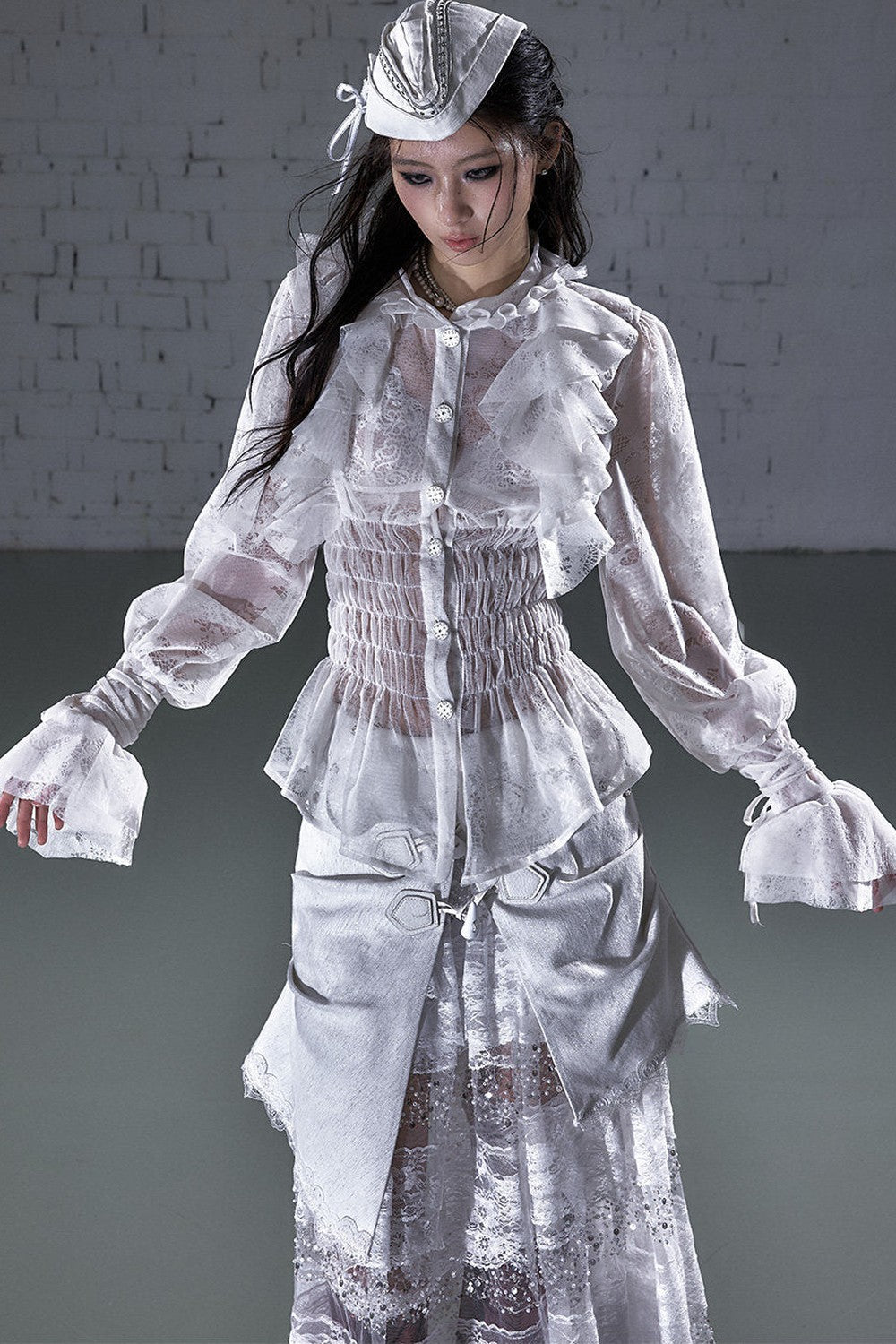 Lace Ruffle Collar Blouse