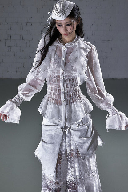Lace Ruffle Collar Blouse