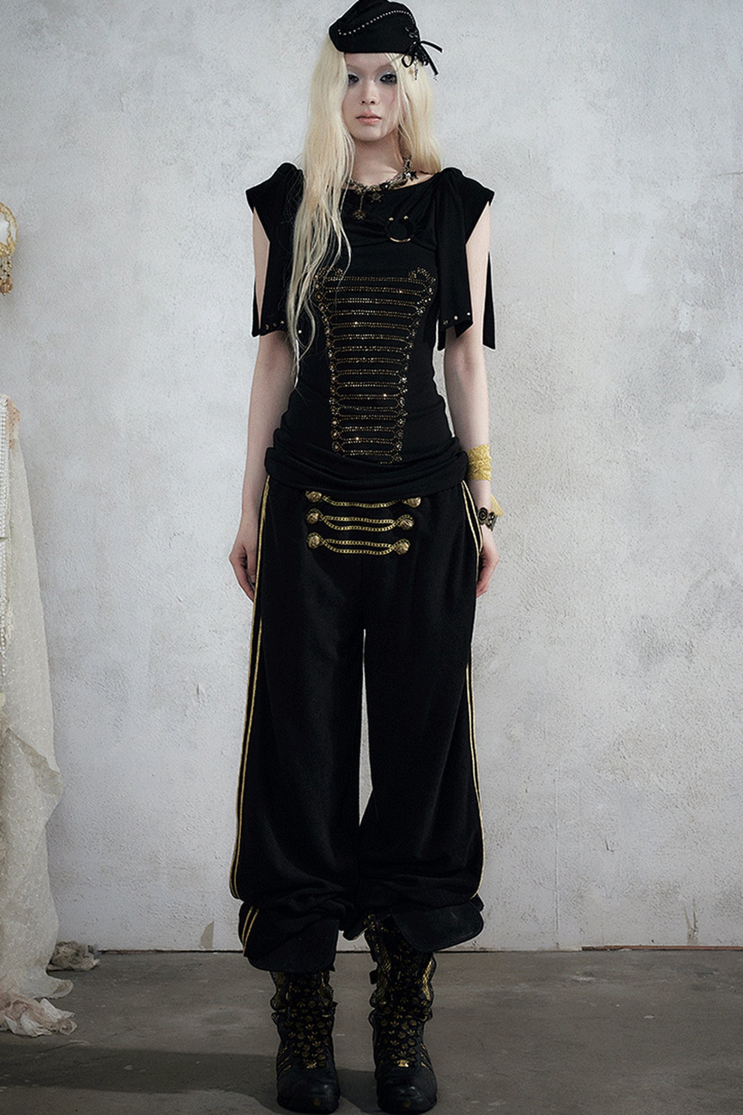 Rhinestone Corset Short-Sleeve Knit Dress