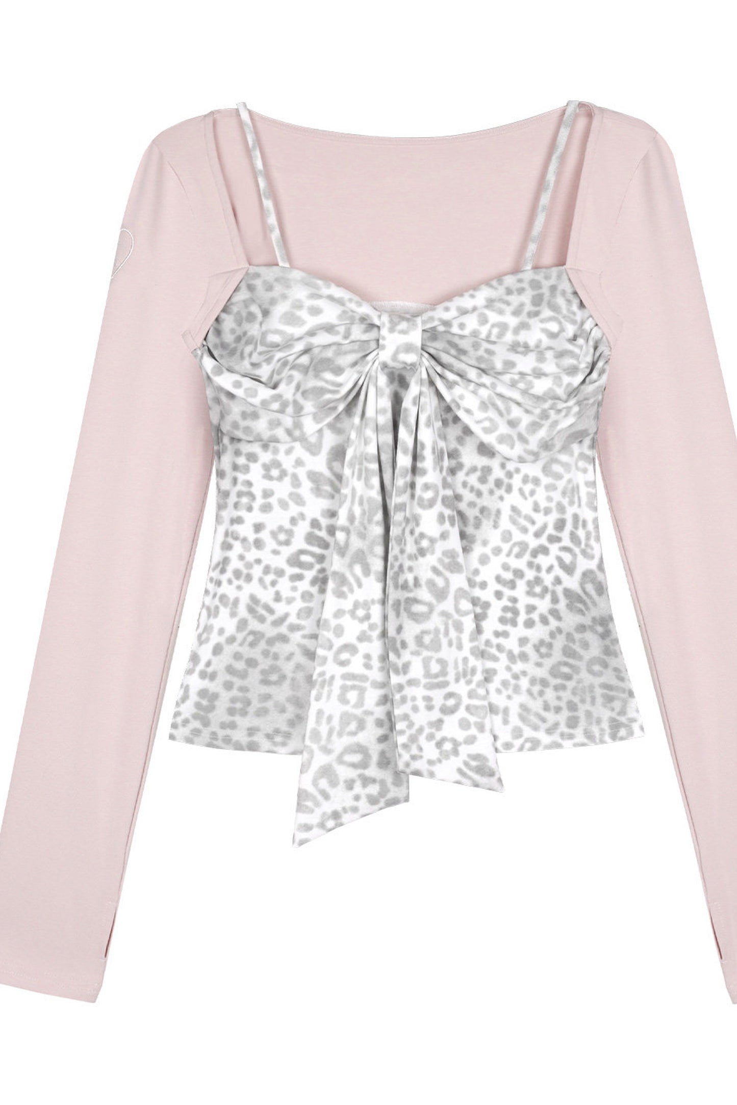 Pink Leopard Sweetheart Top