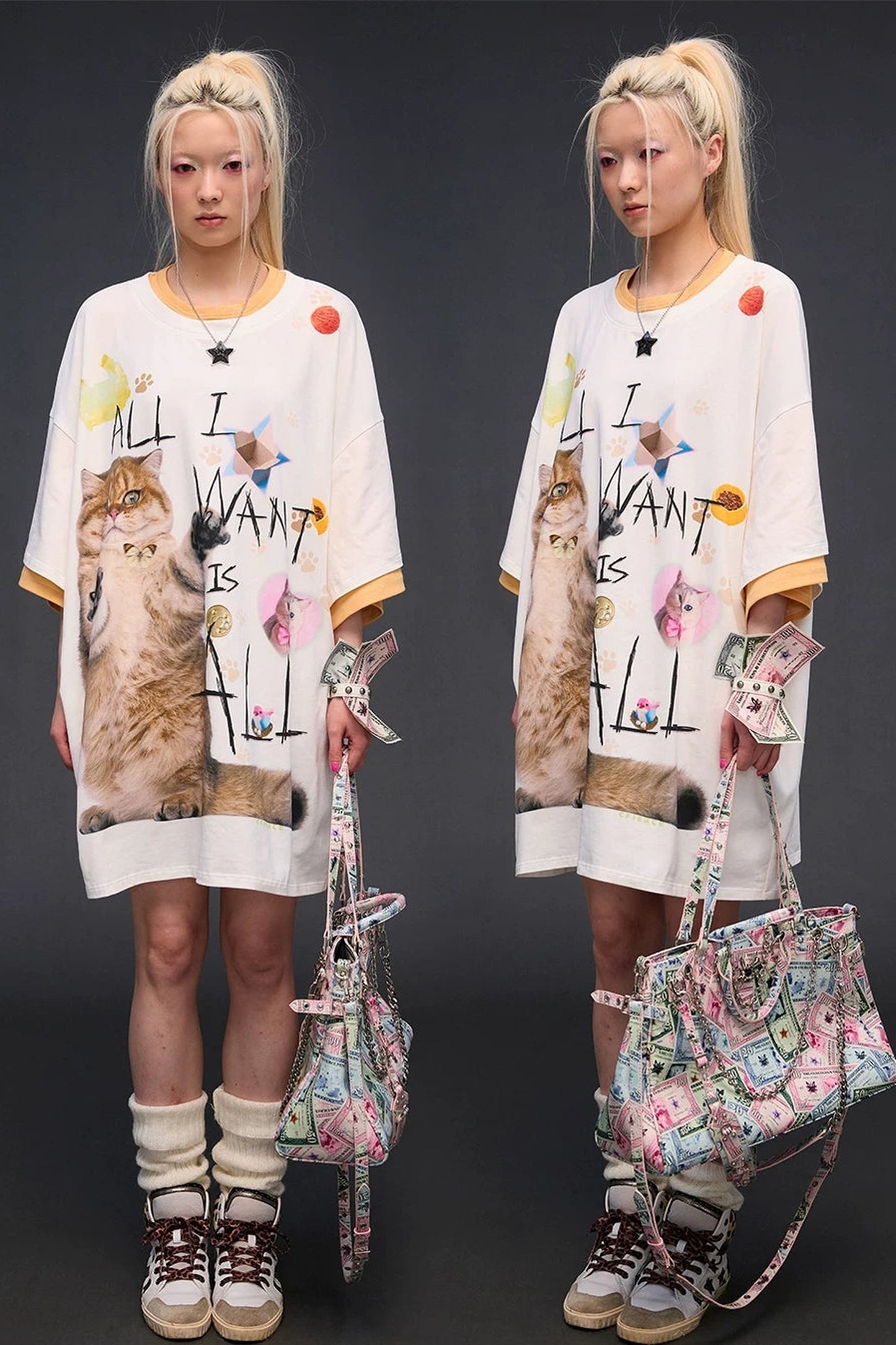 Money Print Crossbody Handbag