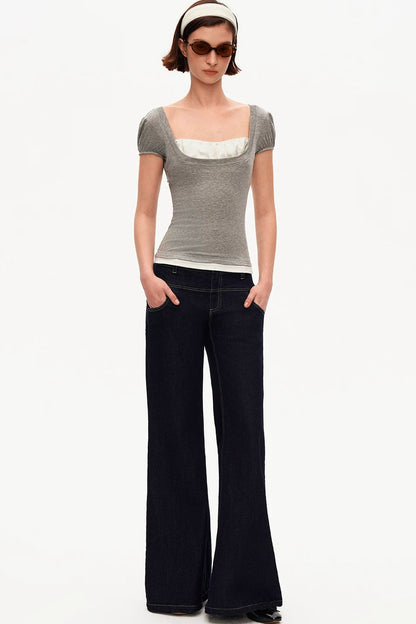 Lyocell Puff Sleeve Knit Top