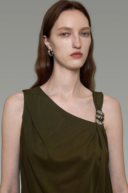 Sleeveless Top with Drapey Skirt Set-Up