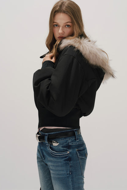 Black Winter Cotton Coat