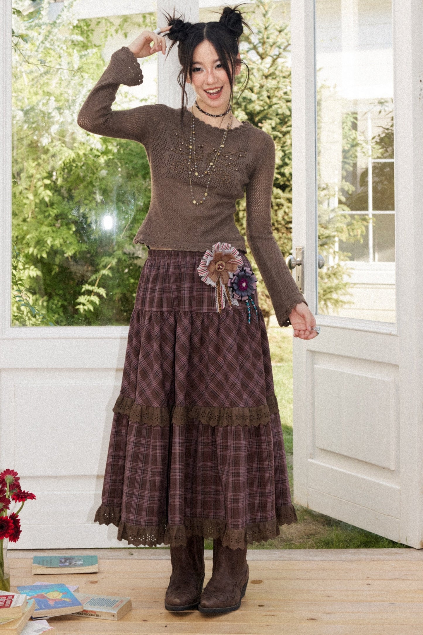 Butterfly Crochet Knit Top
