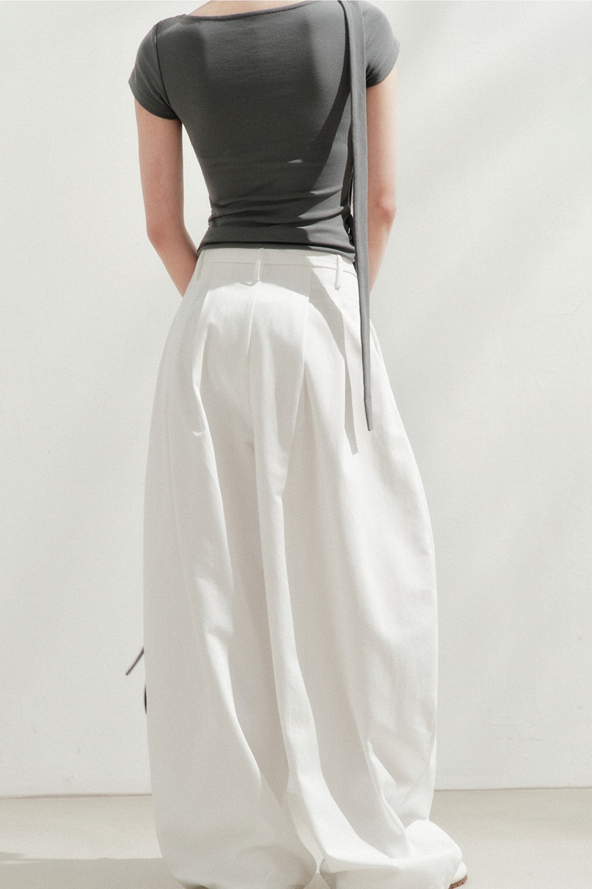 High-Waisted Tencel Wide-Leg Pants
