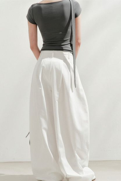 High-Waisted Tencel Wide-Leg Pants