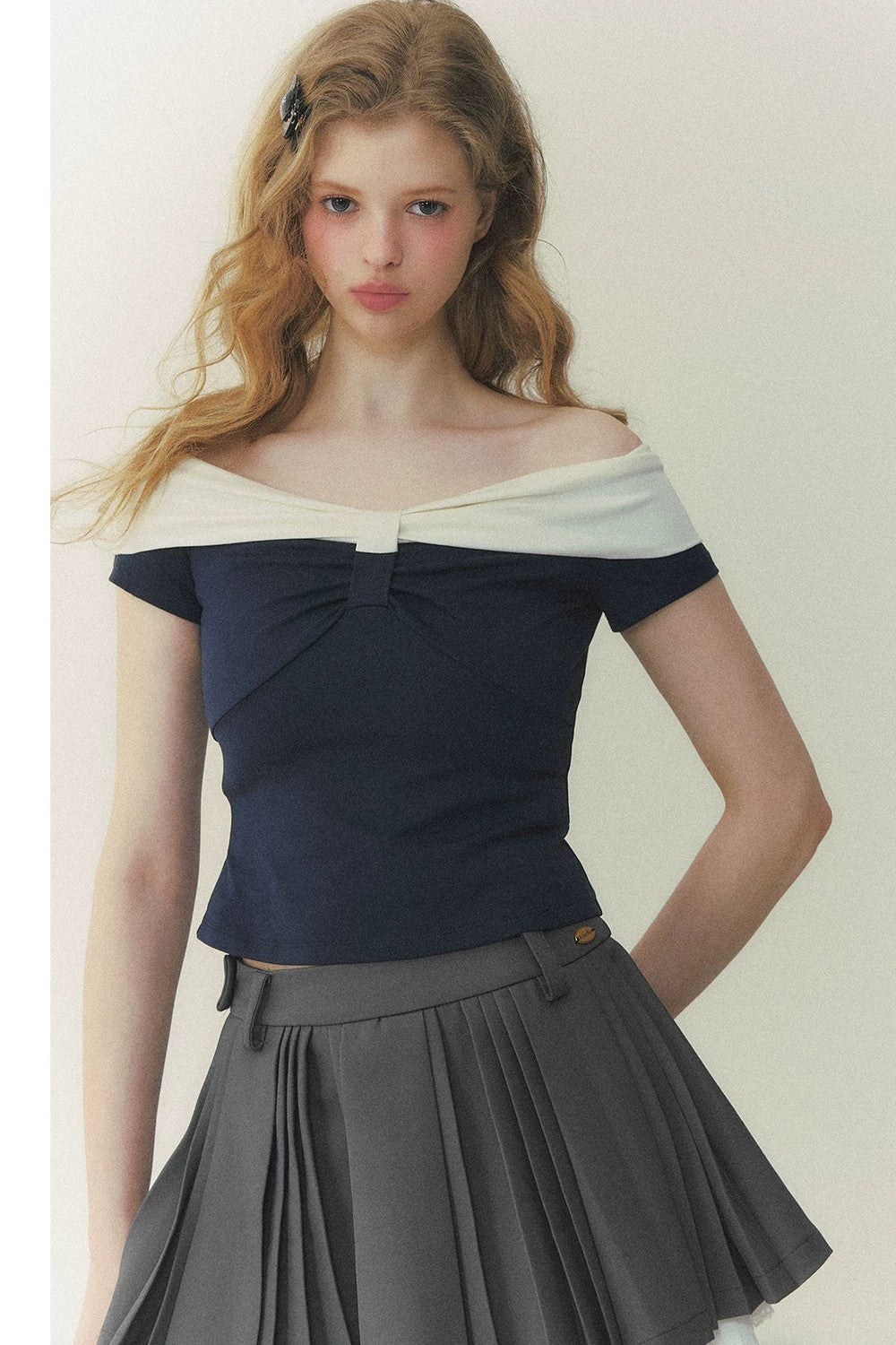 Retro Fake Two-Piece Knit Top