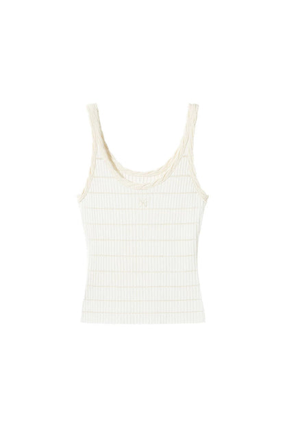 Color-Block Cable Knit Camisole Top
